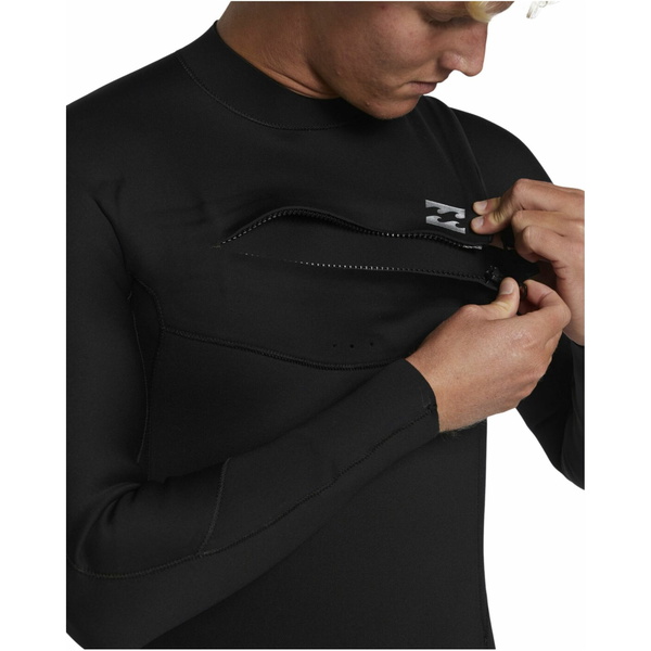 2026 Billabong Mens Foil 3/2mm Chest Zip GBS Wetsuit ABYW100243 - Black